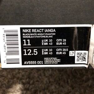 Nike react ianga size 11